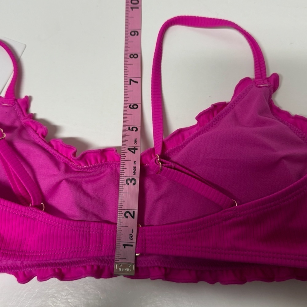 Salt + Cove Bikini Top Juniors Size Medium Pink Ruffle Ribbed Swim NWT - Picture 7 of 7